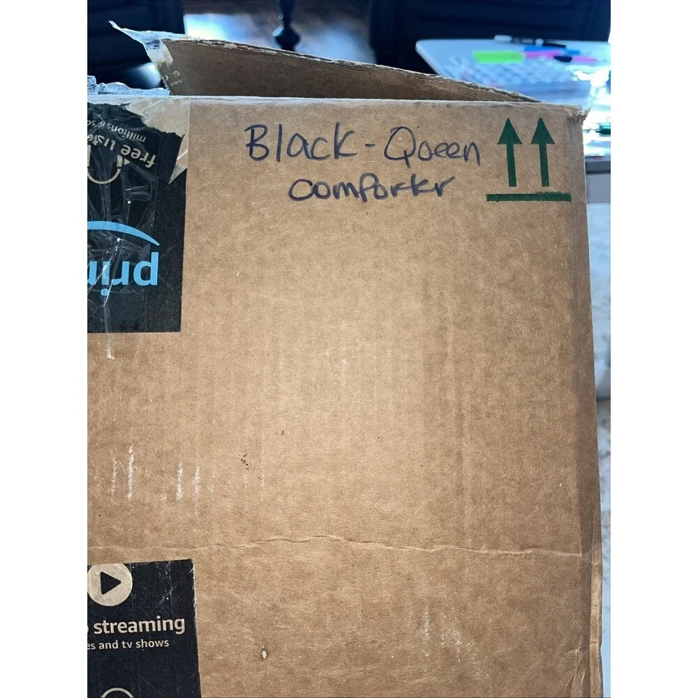 Box Stitched Down Alternative Comforters Queen Size (Black)